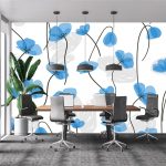 Delikatne niebieskie kwiaty fototapeta biuro 1